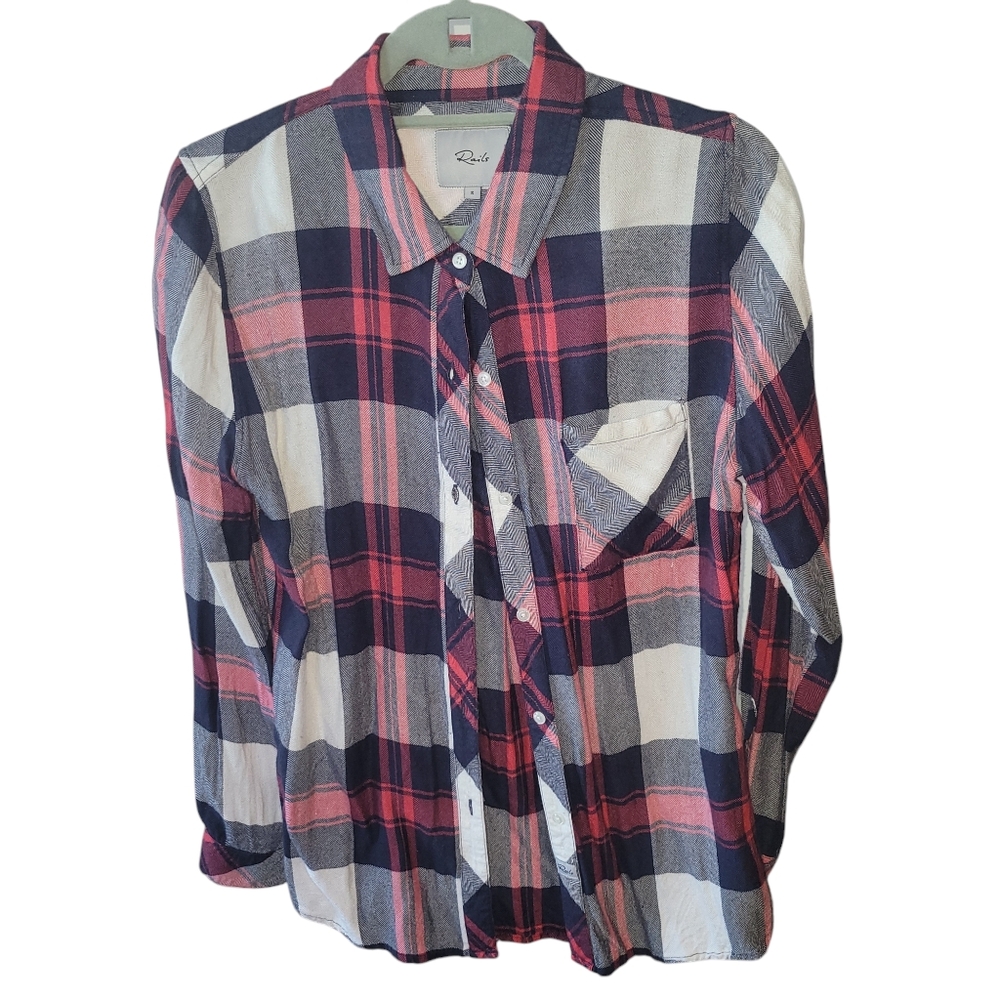 Rails Small Hunter white indigo blush top